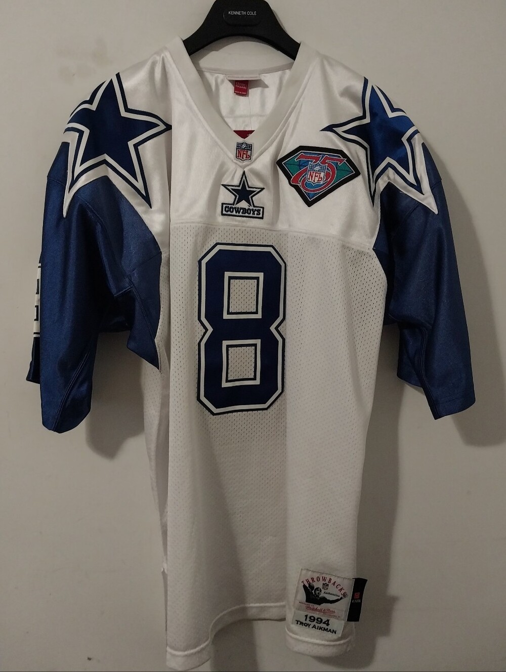 Mitchell & Ness Dallas Cowboys Troy Aikman 1994 75th Patch Size 52